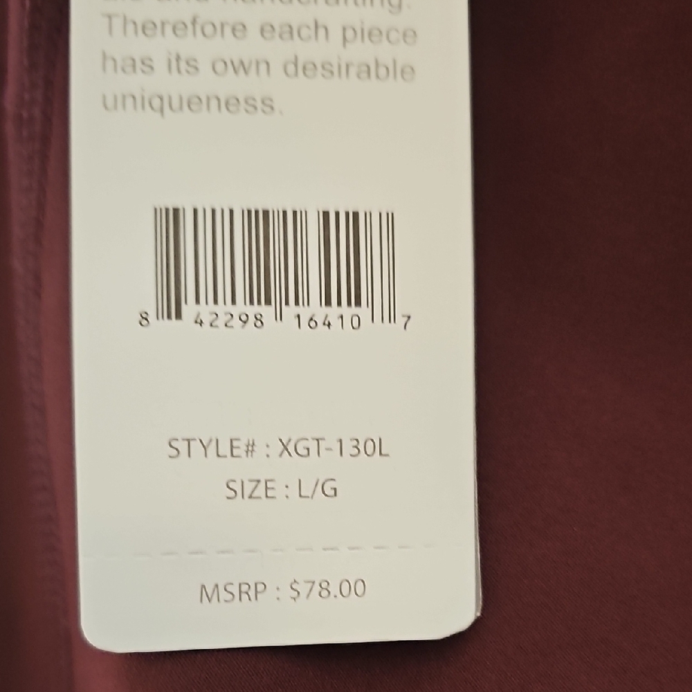 X By Gottex Leggings Maroon With Black Panels Size Large NWT - Picture 9 of 12